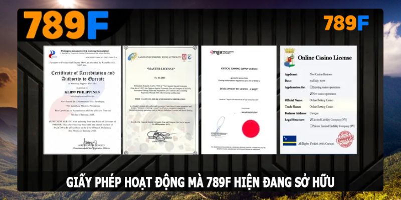 Giấy phép hoạt động của nhà cái 789F
